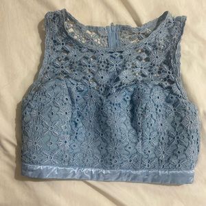Blue crop top with cover